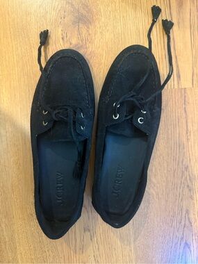 J. Crew Black Suede Tassel Loafers